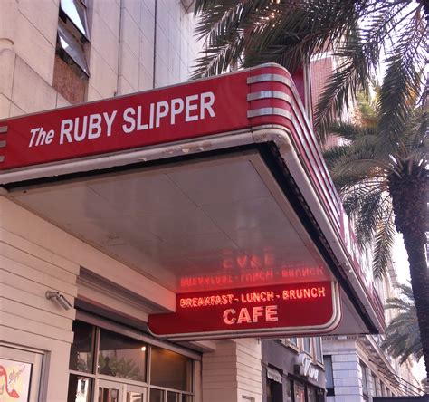 Ruby slipper new orleans - Inspired by Dorothy in the Wizard of Oz, there truly is "no place like home" for the owners of Ruby Slipper Café. Having returned to NOLA after Hurricane Katrina, Ruby Slipper Café was opened in an attempt to support and rebuild the community. The café is committed to environmental sustainability through composting and recycling programs, and supporting local businesses by buying locally ... 